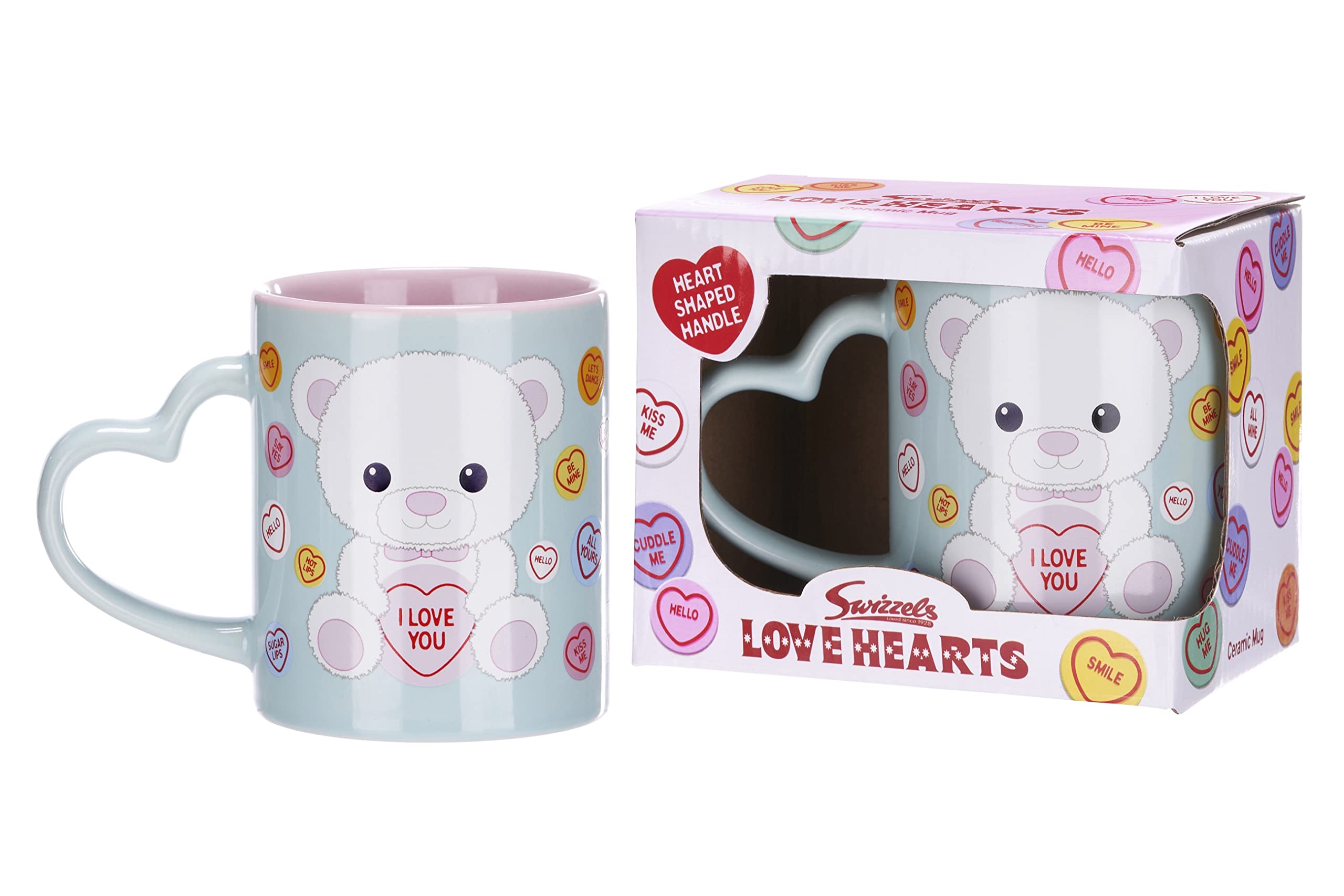 Posh Paws Tazza Swizzels Love Hearts – Bronte The Bear | Manico A Cuore | Blu | 311,8 G - 2