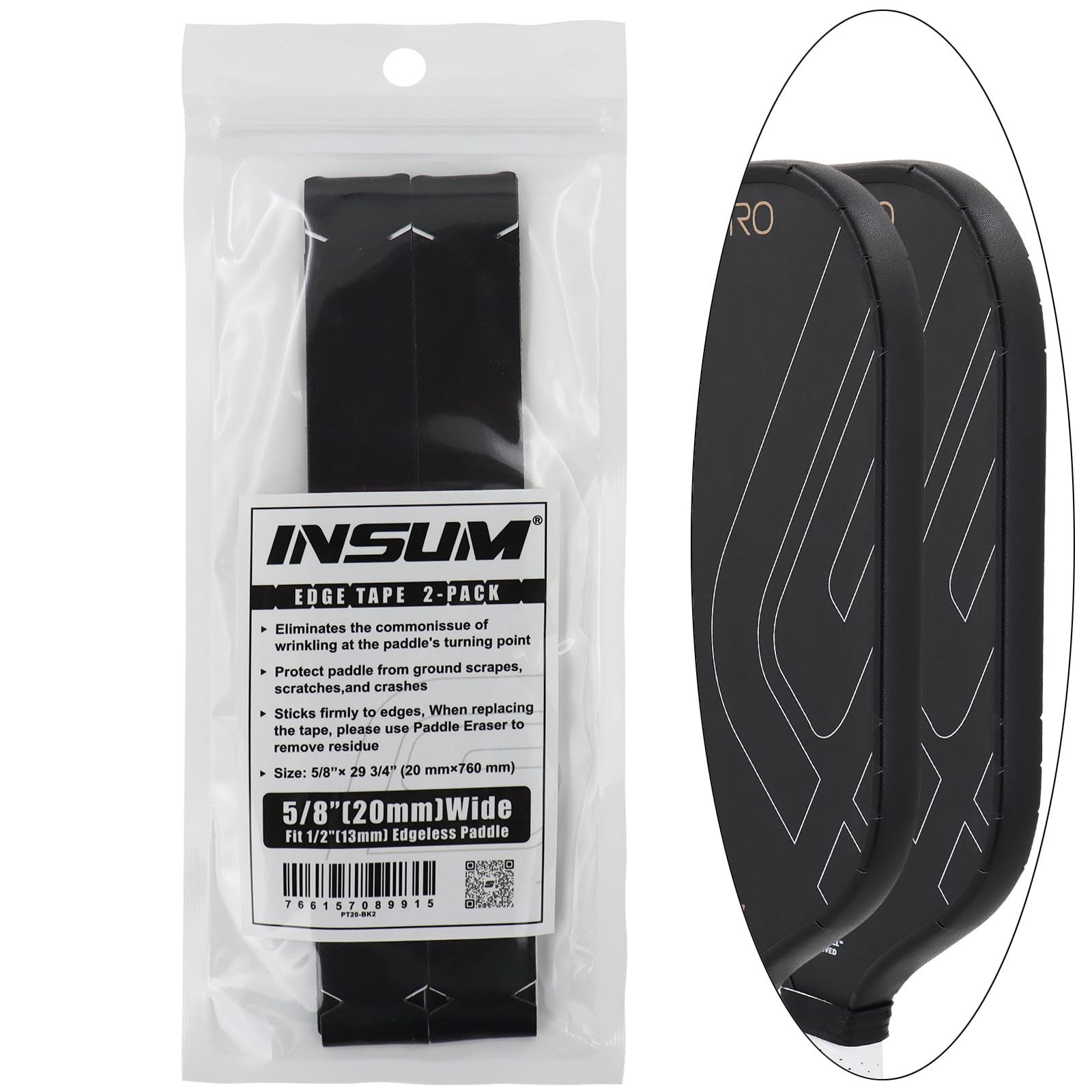 Pickleball Paddle Edge Guard Tapes Protection Tapes, Pre-Cut V, 20/23/26mm Width Protective Tapes for All Thickness Edges