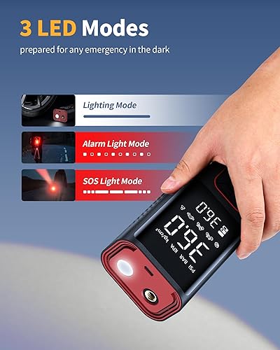 Miniatura 6 de Inflador de neumáticos inalámbrico, compresor de aire portátil, bomba de aire de 150 PSI con función de apagado automático para neumáticos de