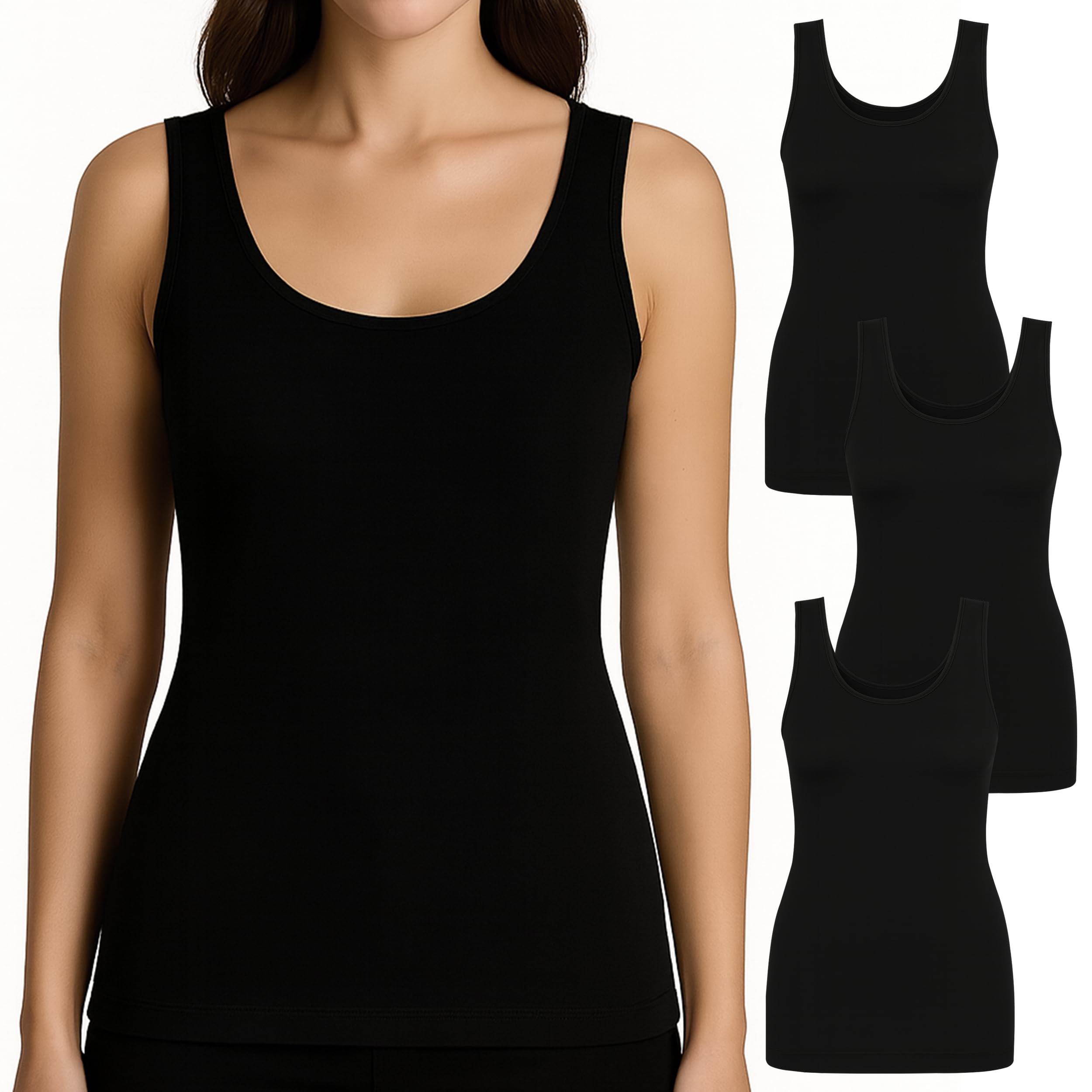 UnsichtBra Debardeur Femme – Maillot De Corps Femme Microfibre avec Effet Gainant Léger, sans Coutures, Respirant, Bretelles Larges À Enfiler | Coupe Ajustée, Séchage Rapide