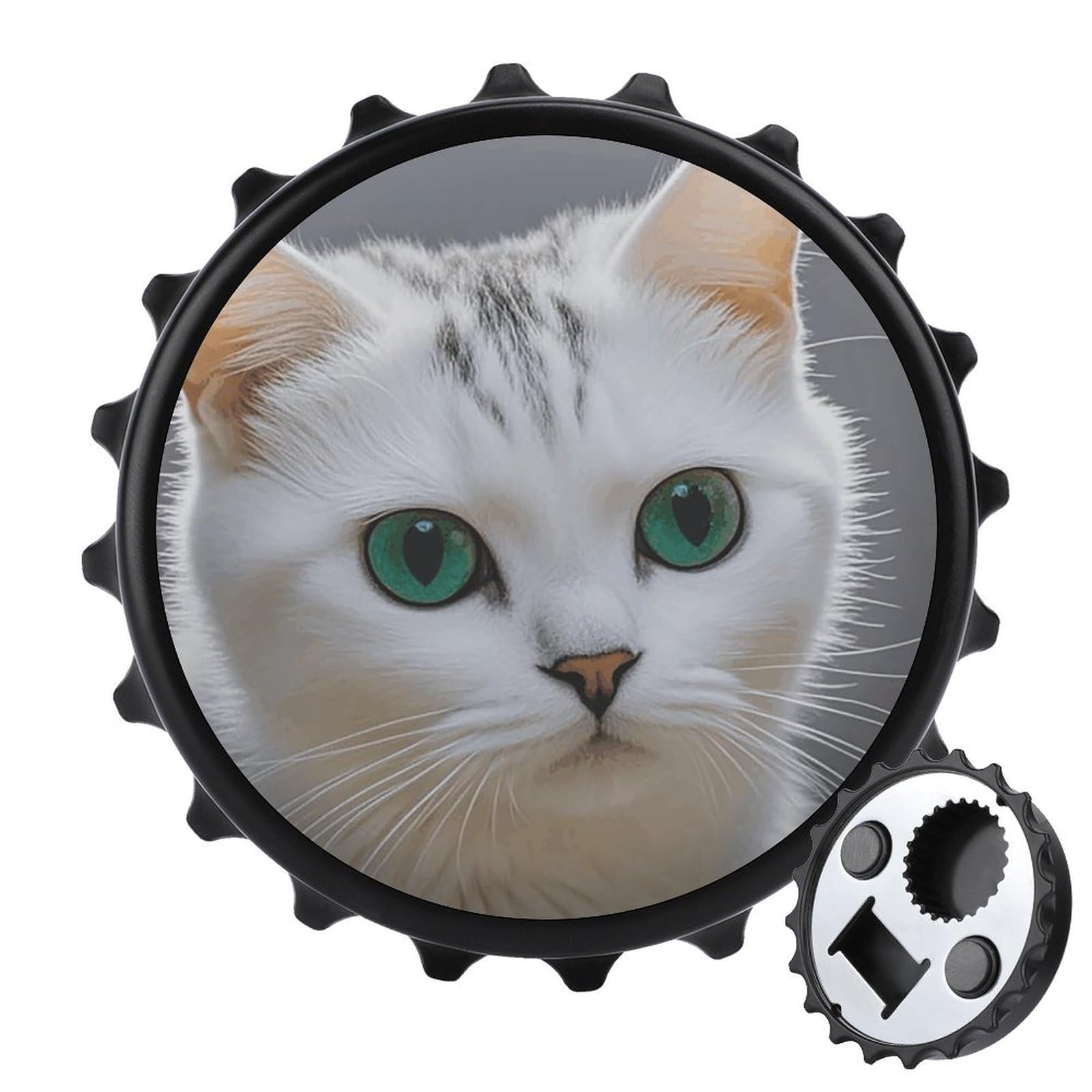 Aimants de réfrigérateur avec décapsuleur de bière chat mignon pour casier et cuisine