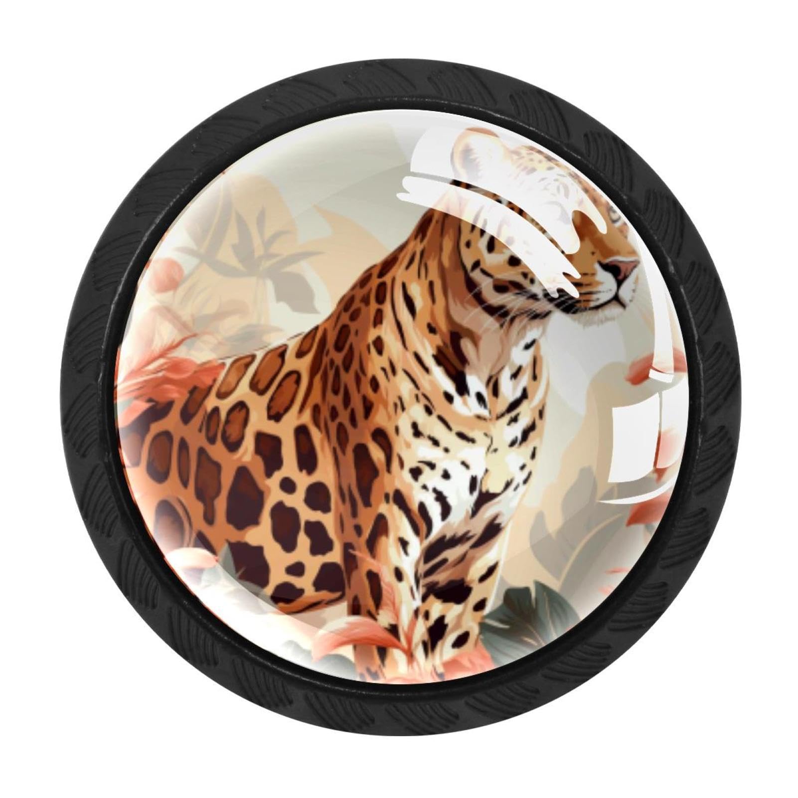 CHENZZZZ 4 Pack Leopard Kitchen Cabinet Knobs Drawer Knobs Door Dresser Handles for Personalized Gifts Great for Any Occasion