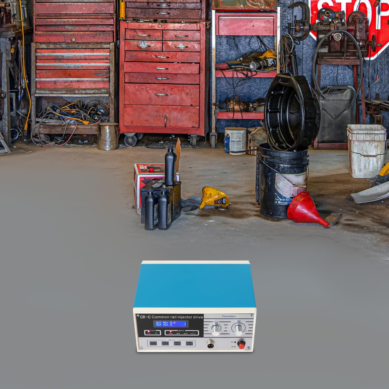 Comprobador de inyectores CR-C Multifuncional – Probador de inyectores Common-Rail para vehículos diésel, comprobador de inyectores de solenoide magnético con rango ajustable de MS y Hz, universal
