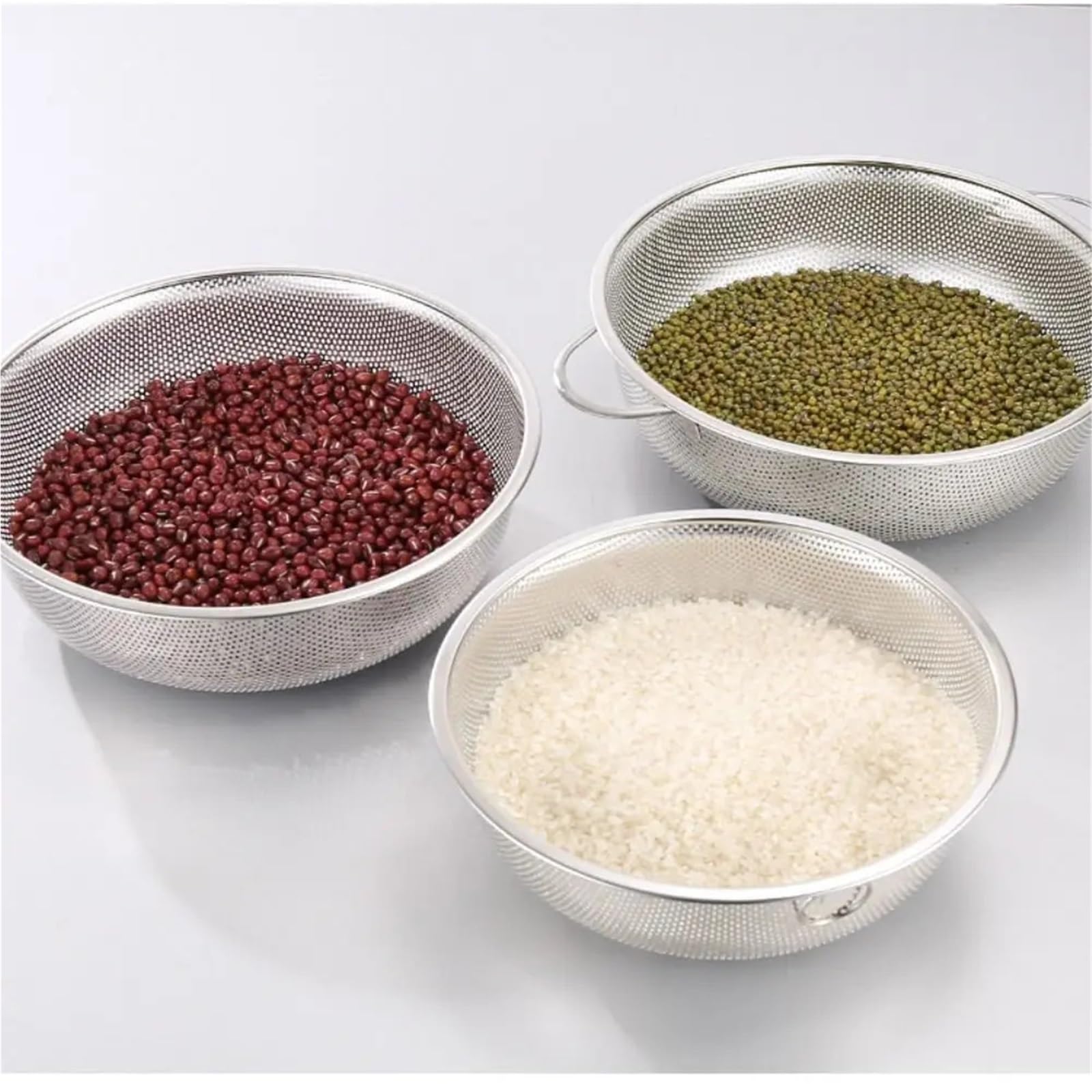 Cesta Drenaje Colador de malla, colador de verduras, cesta for lavar frutas, colador de espaguetis, práctico escurridor, limpiador(Double Sing,16.5cm)