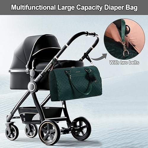 Miniatura 6 de LOVEVOOK - Bolso para pañales con estuche para chupete y cambiador, bolso grande de maternidad para hospital y viaje de fin de semana, bolso