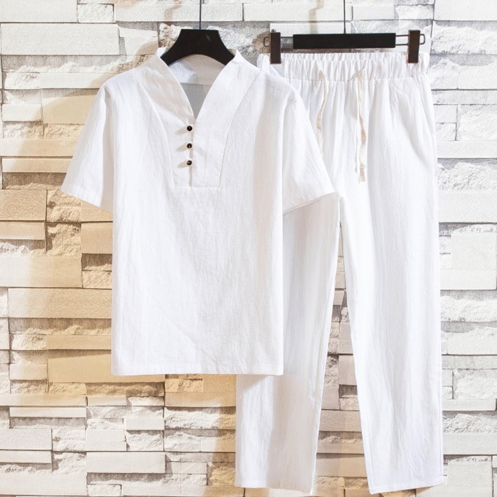 Chándal de dos piezas para hombre de algodón Tai Chi, uniforme de artes marciales, transpirable, manga corta, uniforme de meditación, uniforme de meditación, traje de Kung Fu chino, traje