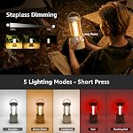 Lepro 1100LM LED Camping Lantern Battery Powered, IPX4 Waterproof Camping Light, 5 Modes Camping Lamp, Portable Tent Light & Flashlight for Camping, Emergency Light for Power Outage, White