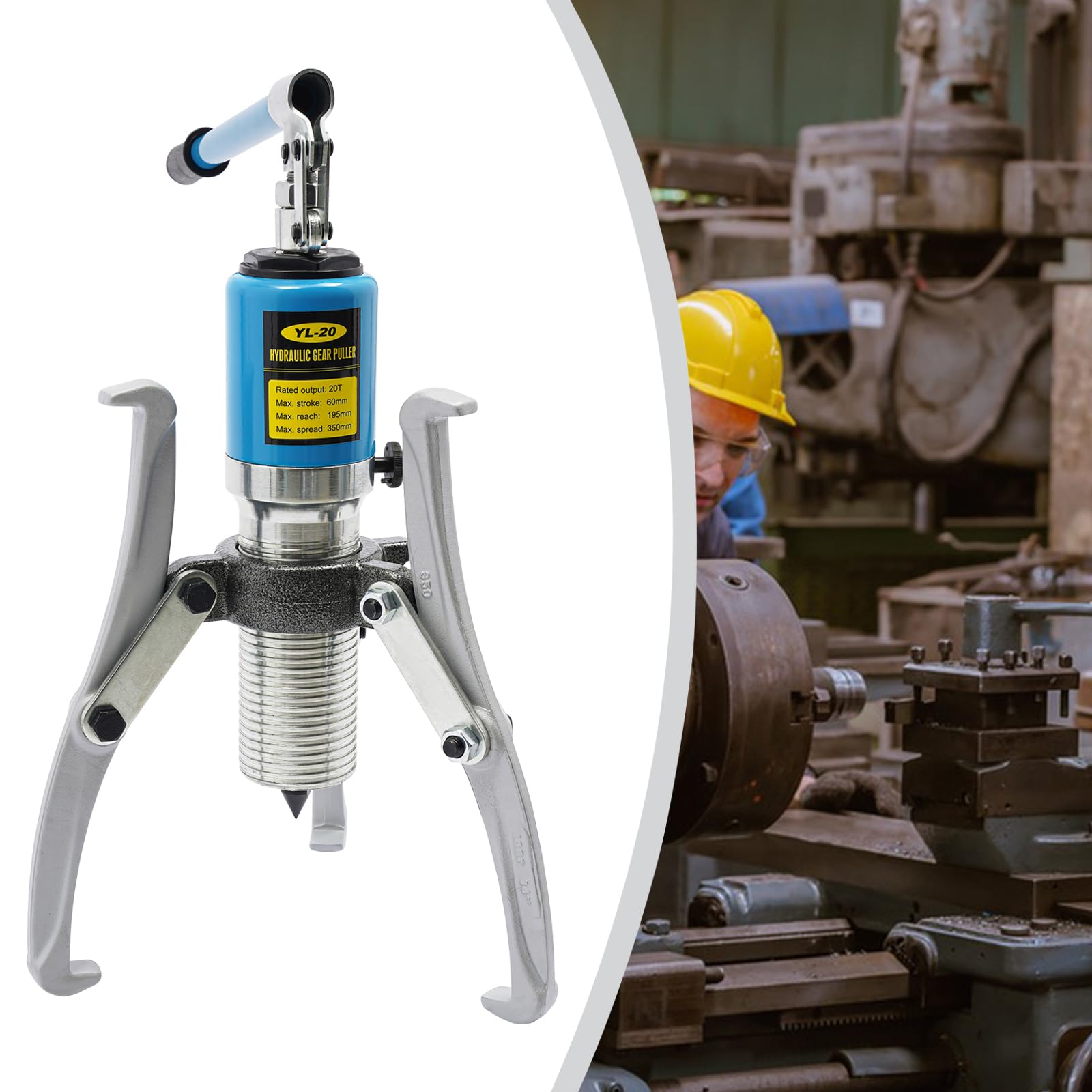 sertheha 20 Ton Hydraulic Gear Puller Kit, 2-3 Jaw Bearing Hub Separator Tool Set with Case, Heavy Duty Mechanical Repair for Pulling Hubs, Flanges, Gears, Bearings