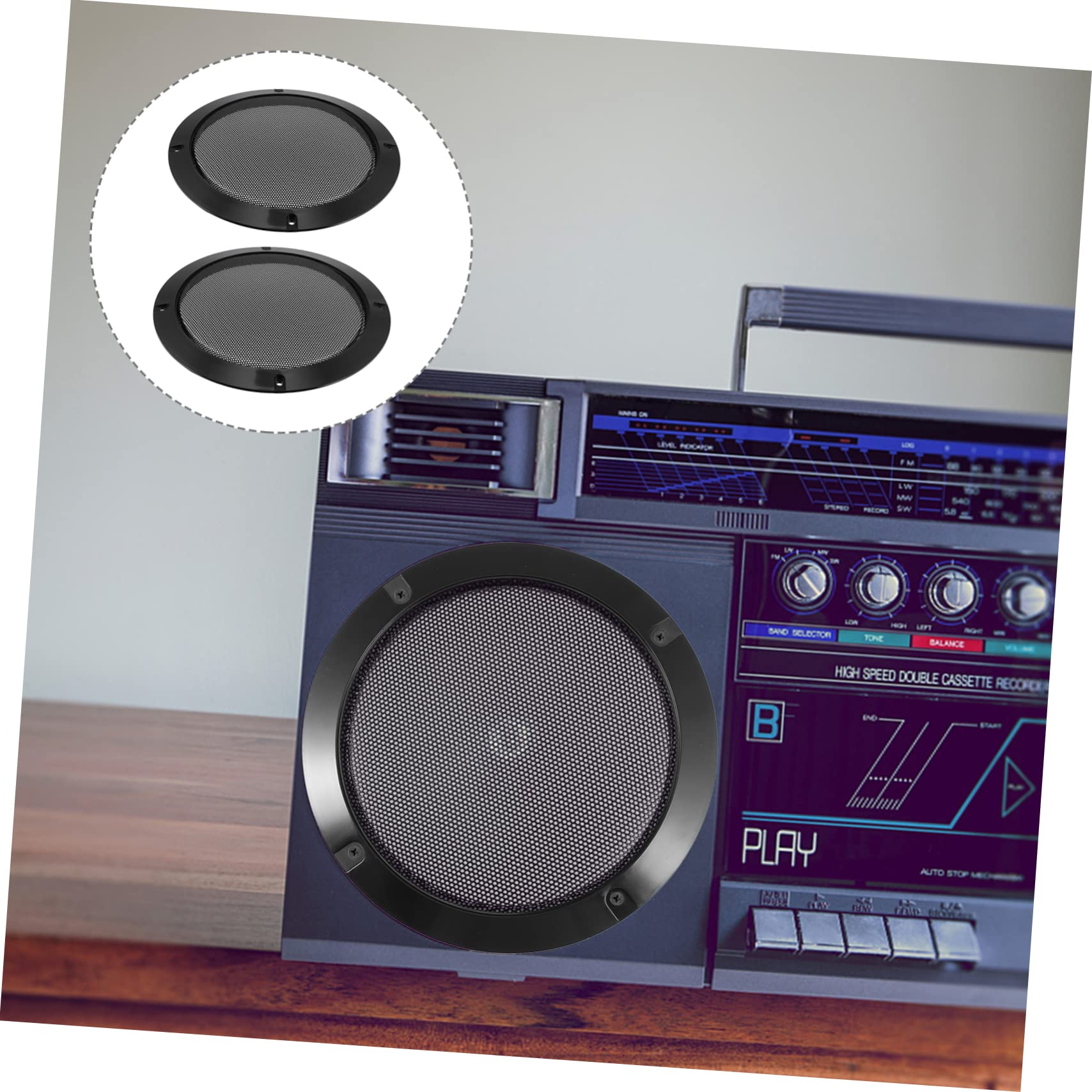 OSALADI 2pcs Car Audio Speaker Nets Crash-Proof Plastic Loudspeaker Net for Refitting Protection