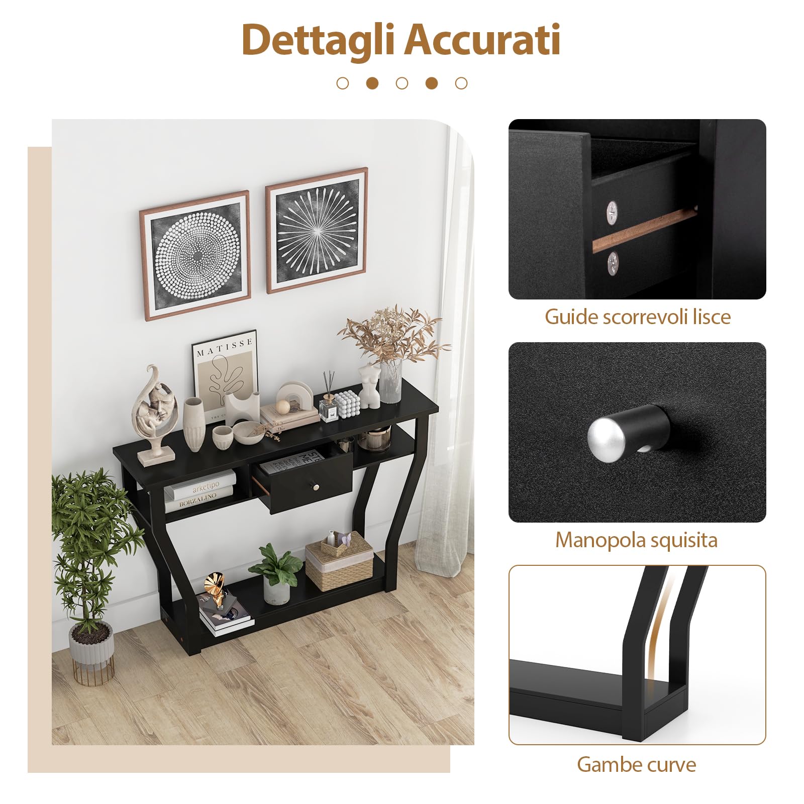 Consolle Ingresso Legno Tavolo Consolle Con Cassetto, Tavolo