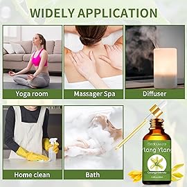 Sedbuwza Ylang Ylang Essential Oil, Ylang Ylang Oil 100% Pure Natural Ylang Ylang Fragrance Oil for Massage Diffuser Humidifier Candle Soap Aromatherapy Making - 3.38 OZ
