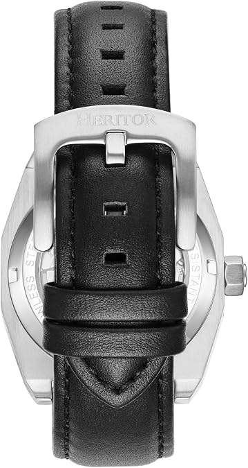 HERITOR Elliott Automatic Watch for Men 37mm Men's Skeleton Watch with Japanese Automatic Movement, 316L Stainless Steel Case, Genuine Leather Strap