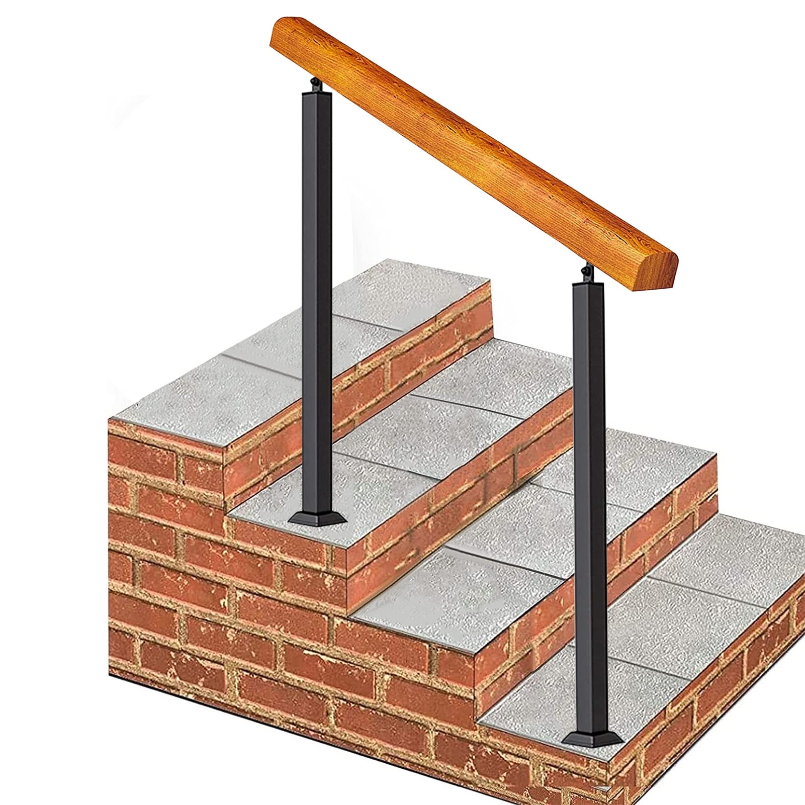 Garde-corps de sécurité antidérapant en fer forgé avec kit complet de rampe d'escalier extérieure