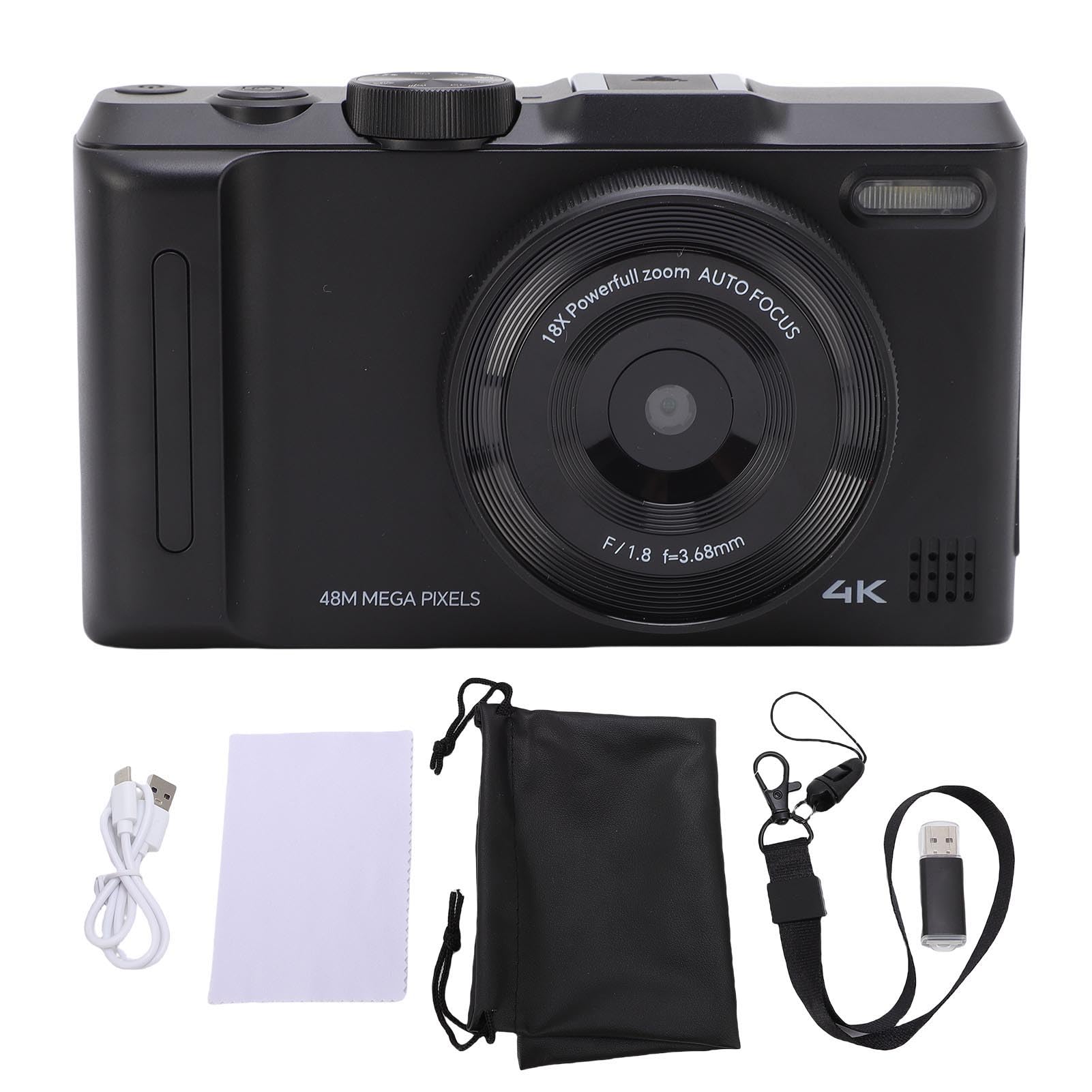 Buy 4K Digital Camera for Photography, Autofocus, 48MP, 3 Inch 180