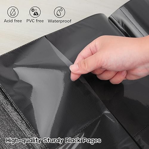 Miniatura 5 de Álbum de fotos de 1000 bolsillos con cubierta de piel de 4 x 6 pulgadas, capacidad extra grande para 1000 fotos horizontales y verticales, páginas