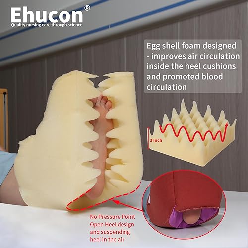 Miniatura 8 de Protector de talón de espuma para caja de huevos, cojín de almohada para úlceras por presión, almohada de pie para pacientes postrados en cama,