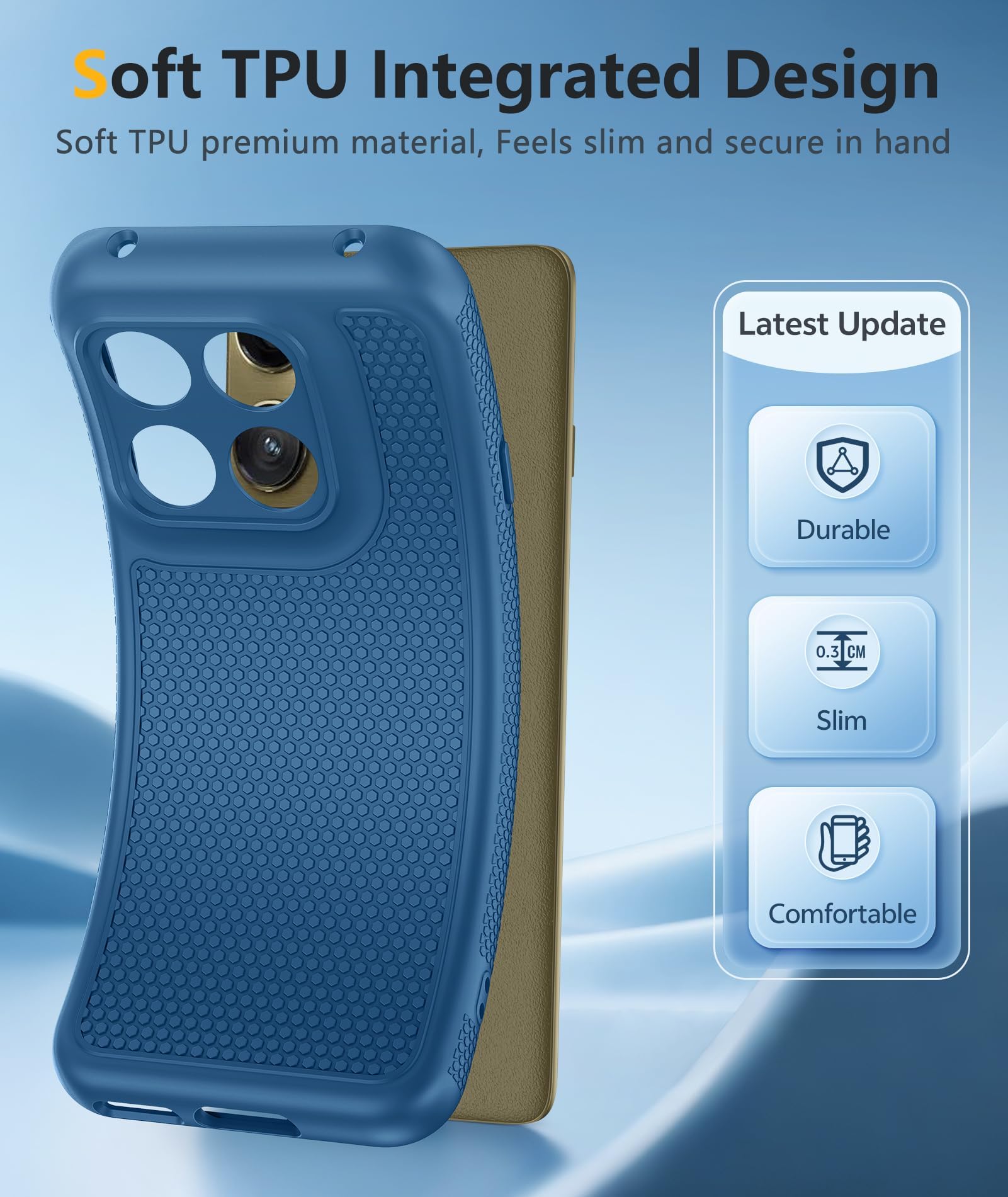 FNTCASE Funda para Motorola Edge 2026: funda para Moto Edge 2026 con protector de pantalla antideslizante de 14 pies, protección contra caídas de grado militar, a prueba de golpes, ajuste delgado