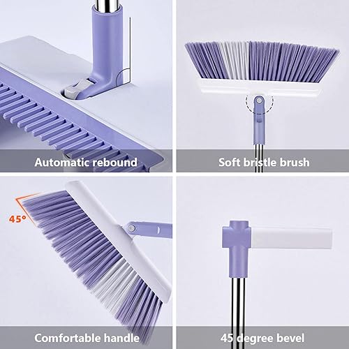 Miniatura 6 de Juego de escoba y recogedor de cocina, escoba de acero inoxidable con recogedor de pie, juego de escoba y recogedor, combo de bandeja para el polvo
