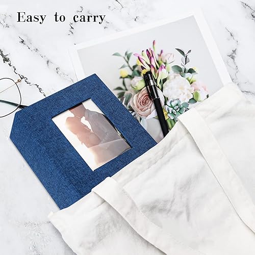 Miniatura 10 de Vienrose - Álbum de fotos de 4 x 6pulgadas, 100páginas, cubierta de lino con ventana frontal, para bebés, bodas, familias, niños y aniversarios