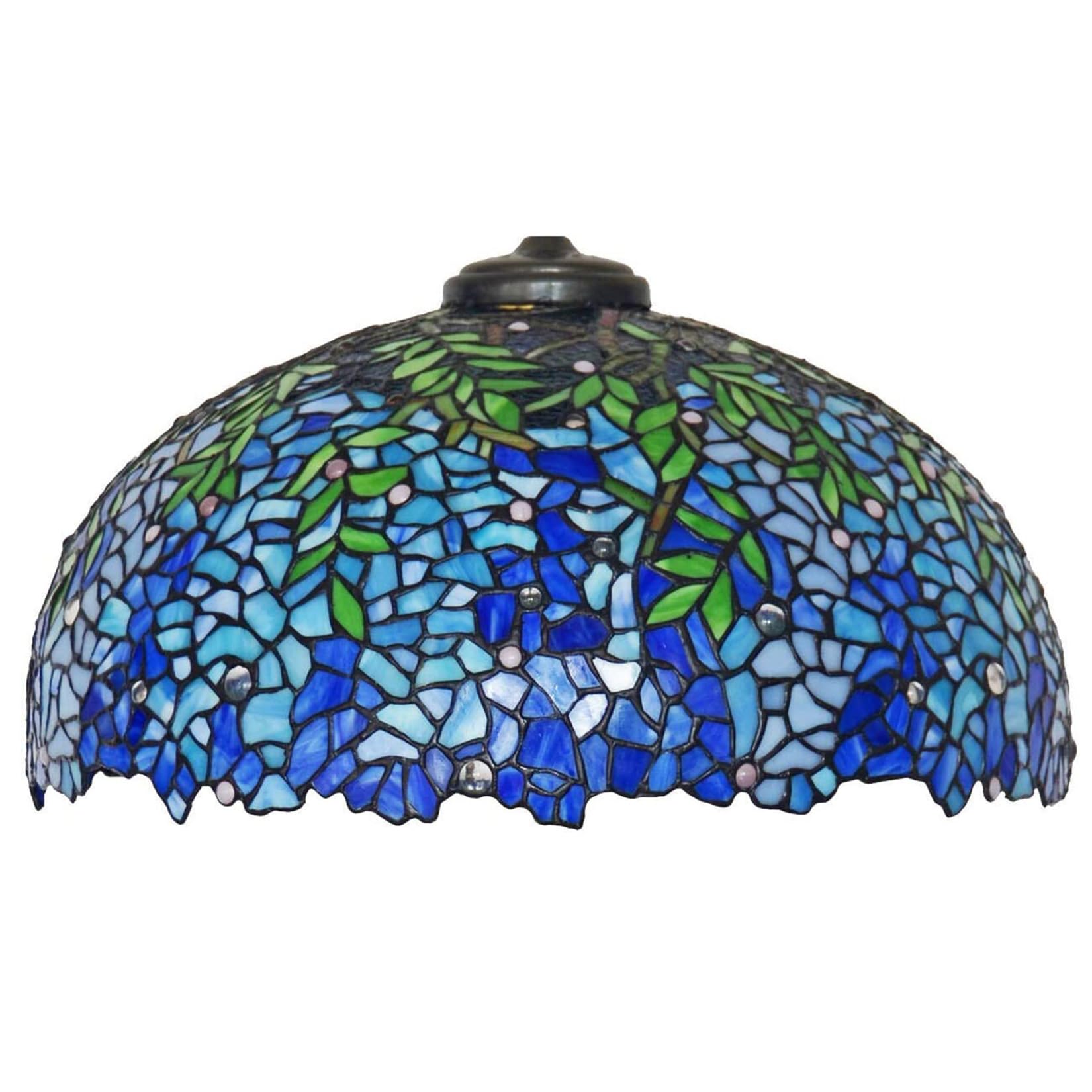 SaryEdge Tiffany Lamp Shade Replacement, Purple Blue Stained Glass Wisteria Lampshade Only with Cap Fit for Table Lamp Floor Lamp Pendant Light Ceiling Fixture,16in，20in，20in