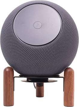 Desk stand for 2025 new Echo studio ,Black Walnut wood metal stand .Improve sound quality and hide the power cord. Black Walnut
