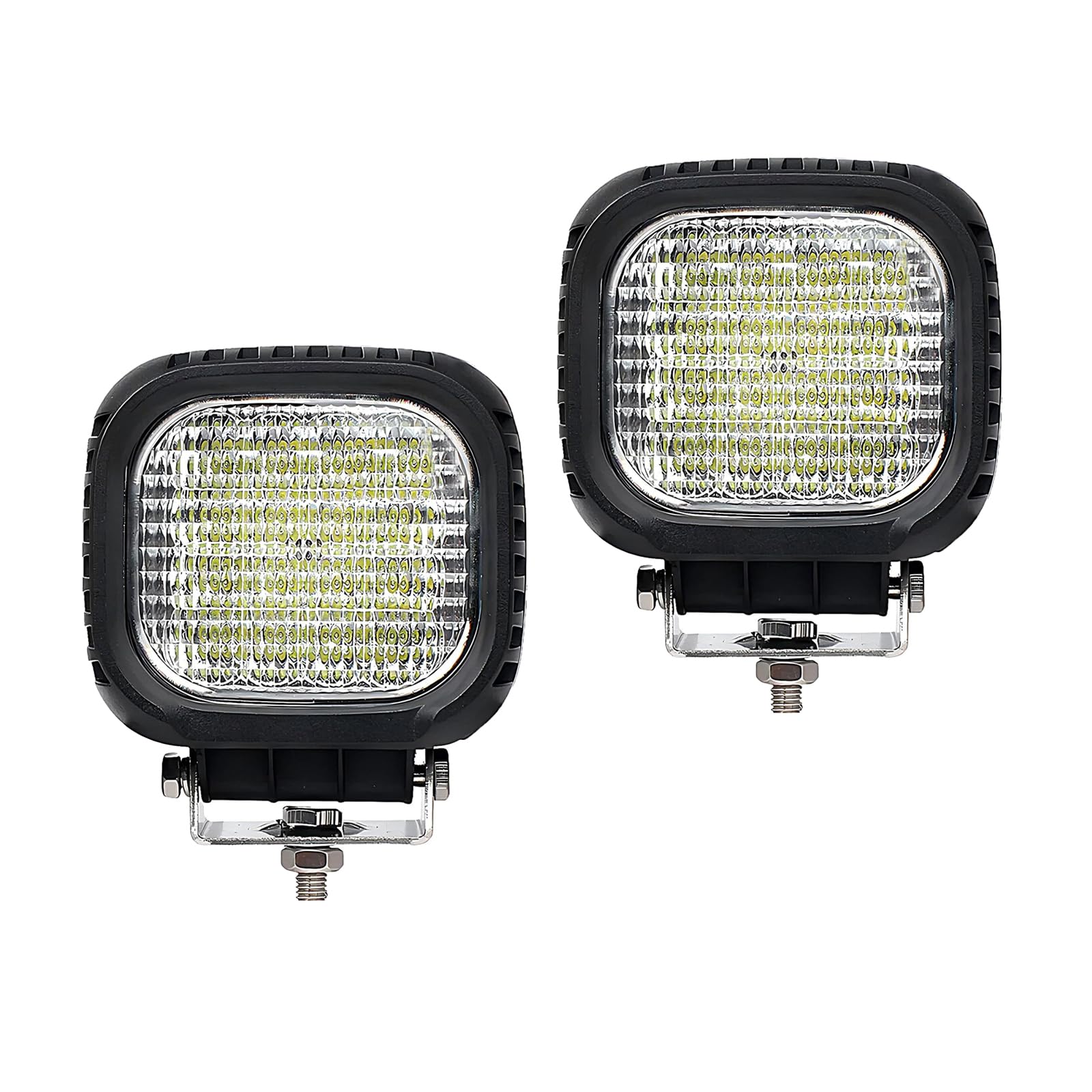 WELLIT Phare De Travail LED 2x40W 3'' Projecteur LED 12V 24V Jaune Carré Extra Spot Feux Antibrouillard Offroad Pour Voiture Tracteur Moto Feux De Pêche (2x40W Blanc - 6