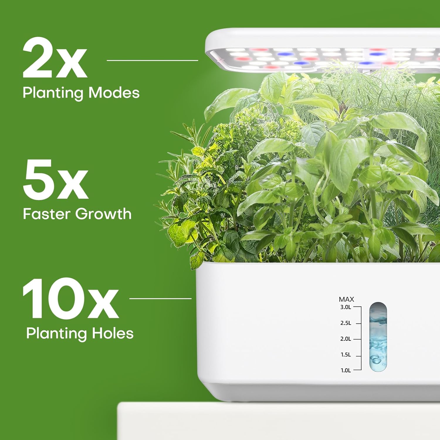 Ahopegarden Indoor Herb Garden Kit with LED Grow Light: 10-Pod Hydroponics Growing System Kit with Auto Timer, Perfect Herb Garden Planter Indoor Kit for Kitchen Home Office Gardening Gift
