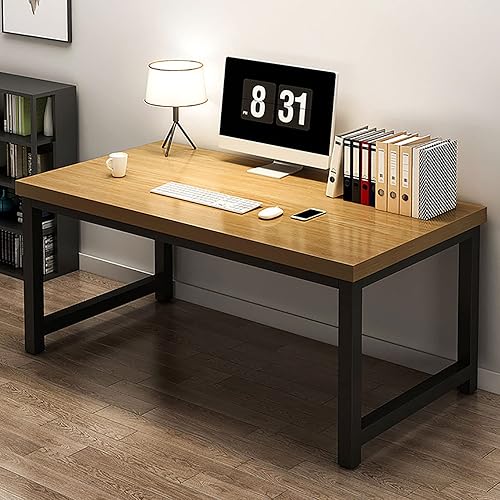 Escritorio pequeño para computadora para espacios pequeños, escritorios de madera para oficina en casa, escritorio minimalista vintage con patas