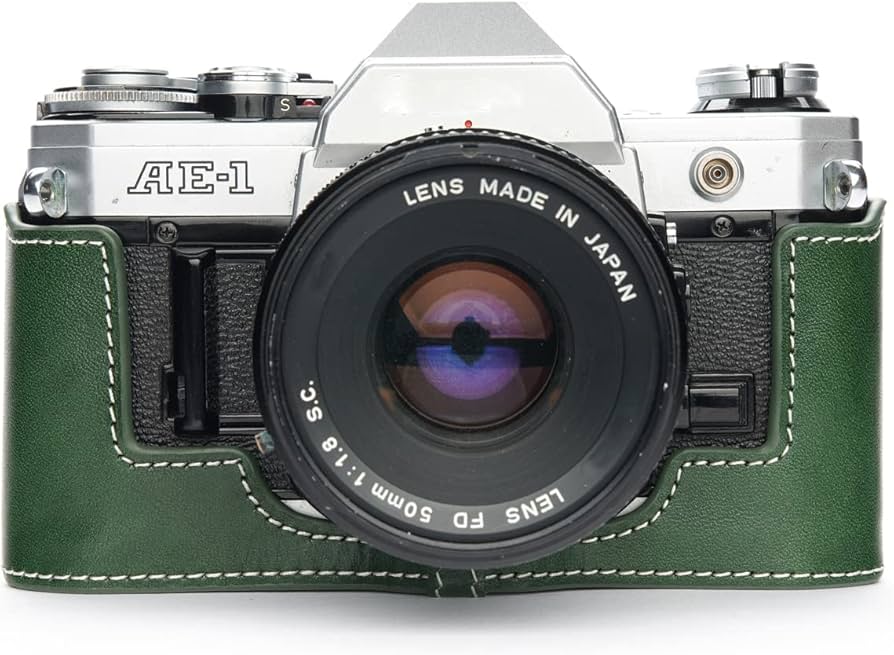 Amazon.com : Handmade Genuine Real Leather Half Camera Case Bag