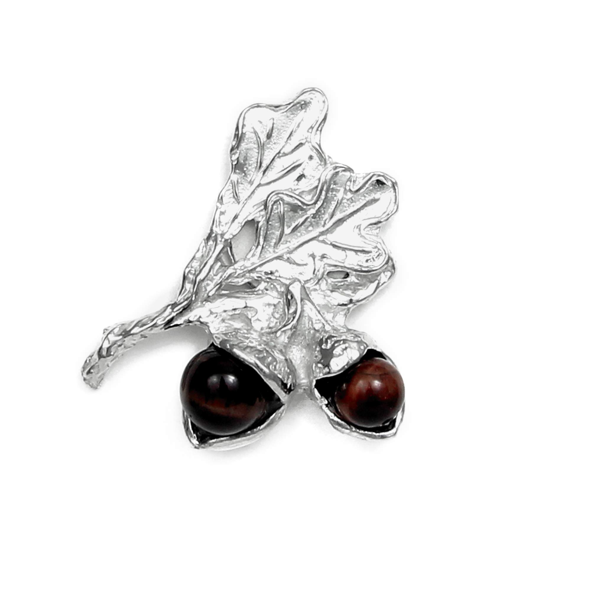 Pewter Acorn Scarf Pin - Gift Packaged for Oak Tree Acorn Lovers - Magnetic Back Closure No holes in Clothes - Handcrafted in USA (Shipped Artist Studio)
