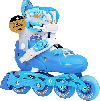 Flying Eagle L6 Lumos Jr. Kids Skates - Light Up Roller Skate, Adjustable Kids Inline Skates for Girls and Boys, LED Wheels Skate for Childrens Inline Skating Shoes