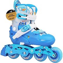 Flying Eagle L6 Lumos Jr. Kids Skates - Light Up Roller Skate, Adjustable Kids Inline Skates for Girls and Boys, LED Wheels Skate for Childrens Inline Skating Shoes