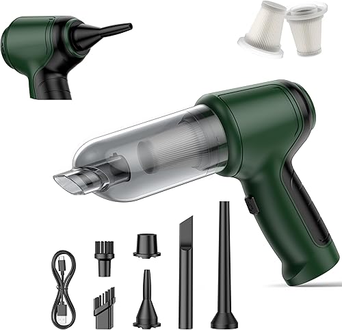 Miniatura 9 de Aspiradora para automóvil, 15000 Pa de mano, recargable, para uso húmedo y seco, 120 W de alta potencia para automóvil, mascota, hogar, oficina,