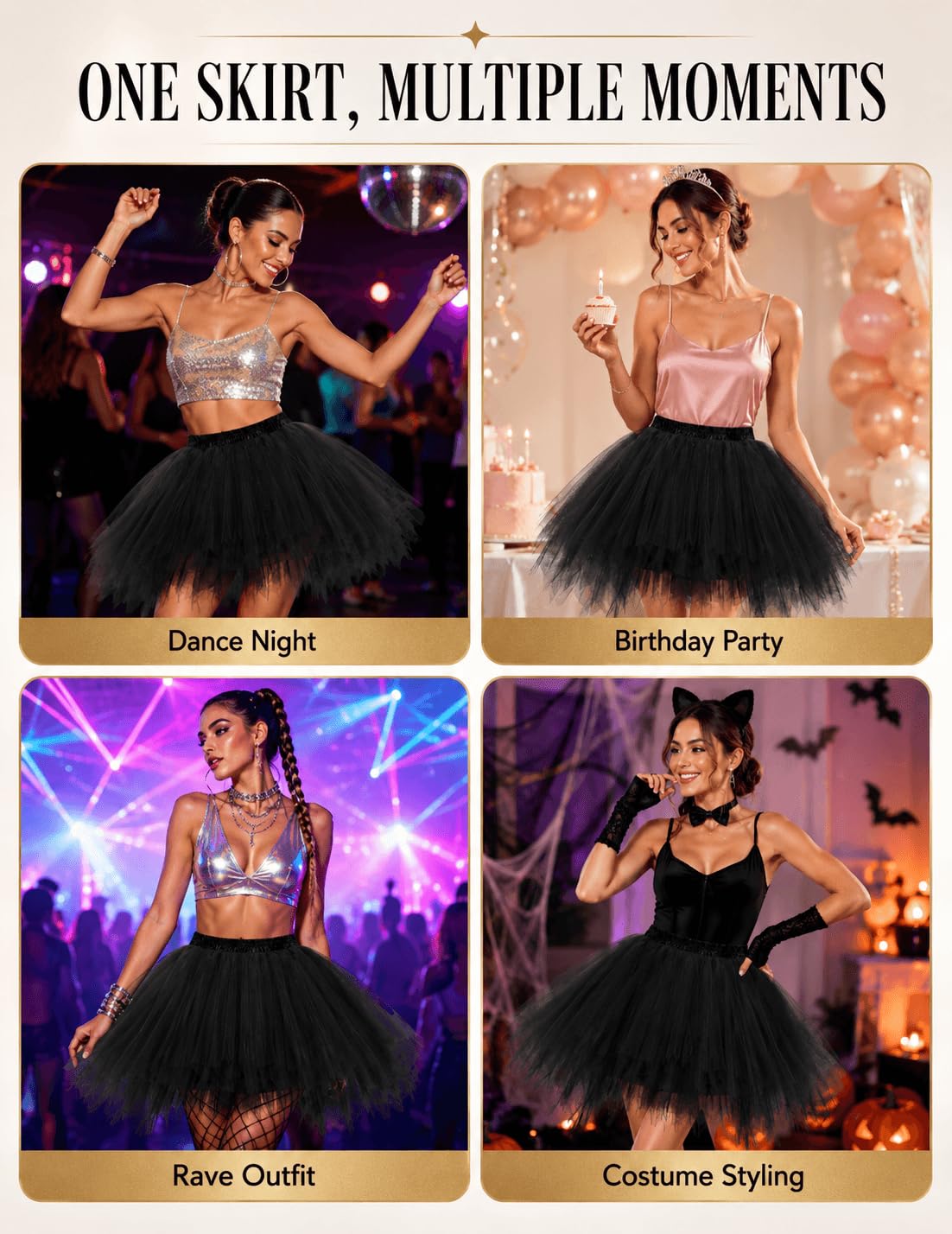 Bbonlinedress Faldas Tul Mujer Enaguas Cortas Tutus Ballet Mini para Vestidos