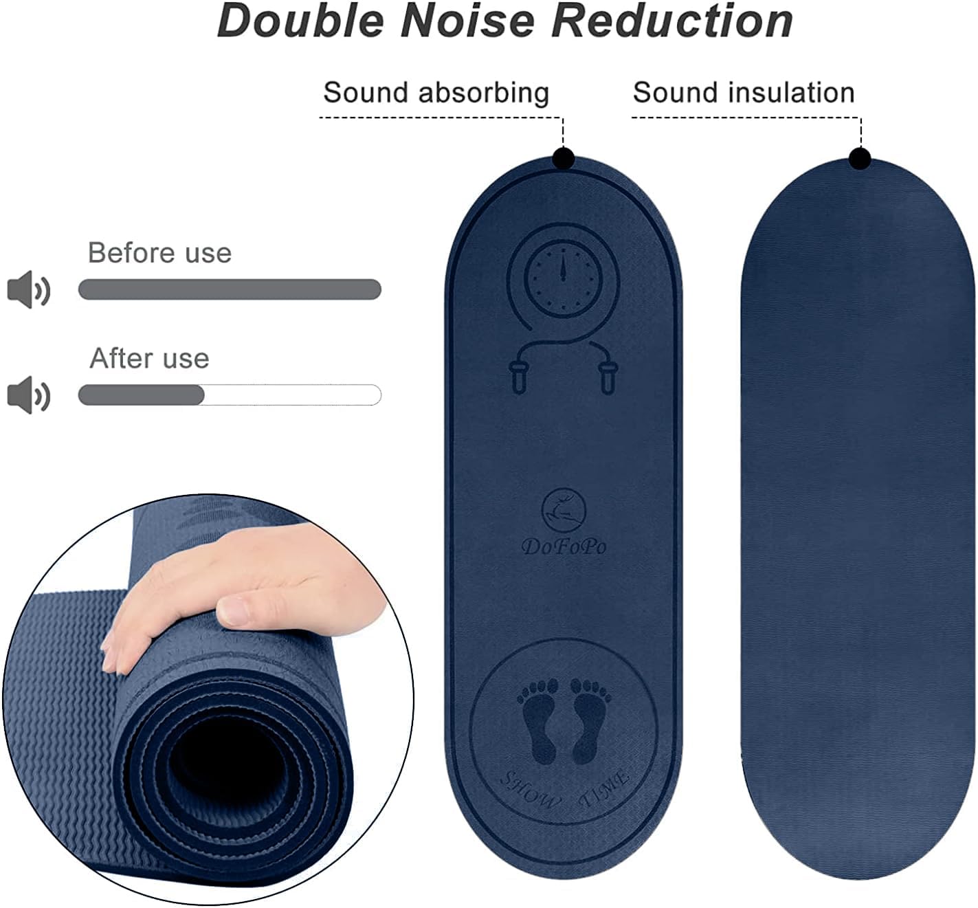 Jump Rope Mat 71"/63"x24" Larger Non-Slip Indoor Outdoor Exercise Fitness Mat, High-Density Workout Shock Absorption for Home Gym Flooring Concrete Jumping Rope