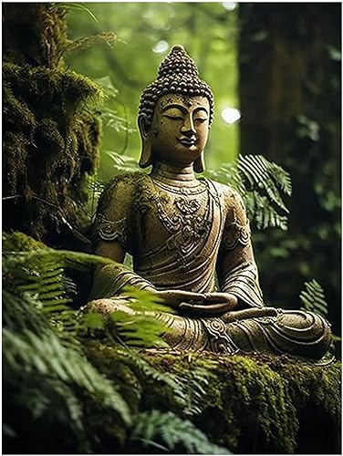 Reofrey Kits de pintura artística de diamantes para adultos, estatua de Buda, taladro completo de Buda, accesorios de pintura de diamantes de