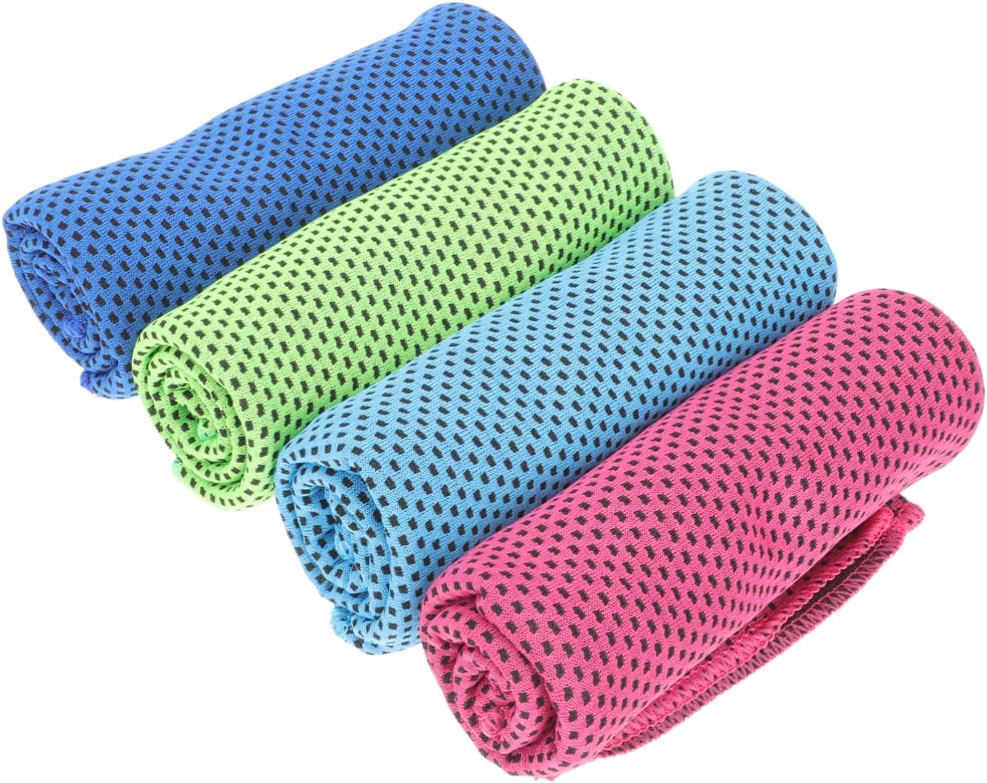 4Pcs Instant Cooling Towels Breathable Sweat Absorbing Yoga Towels for Outdoor Sports for Gym Running Camping Fitness Includes