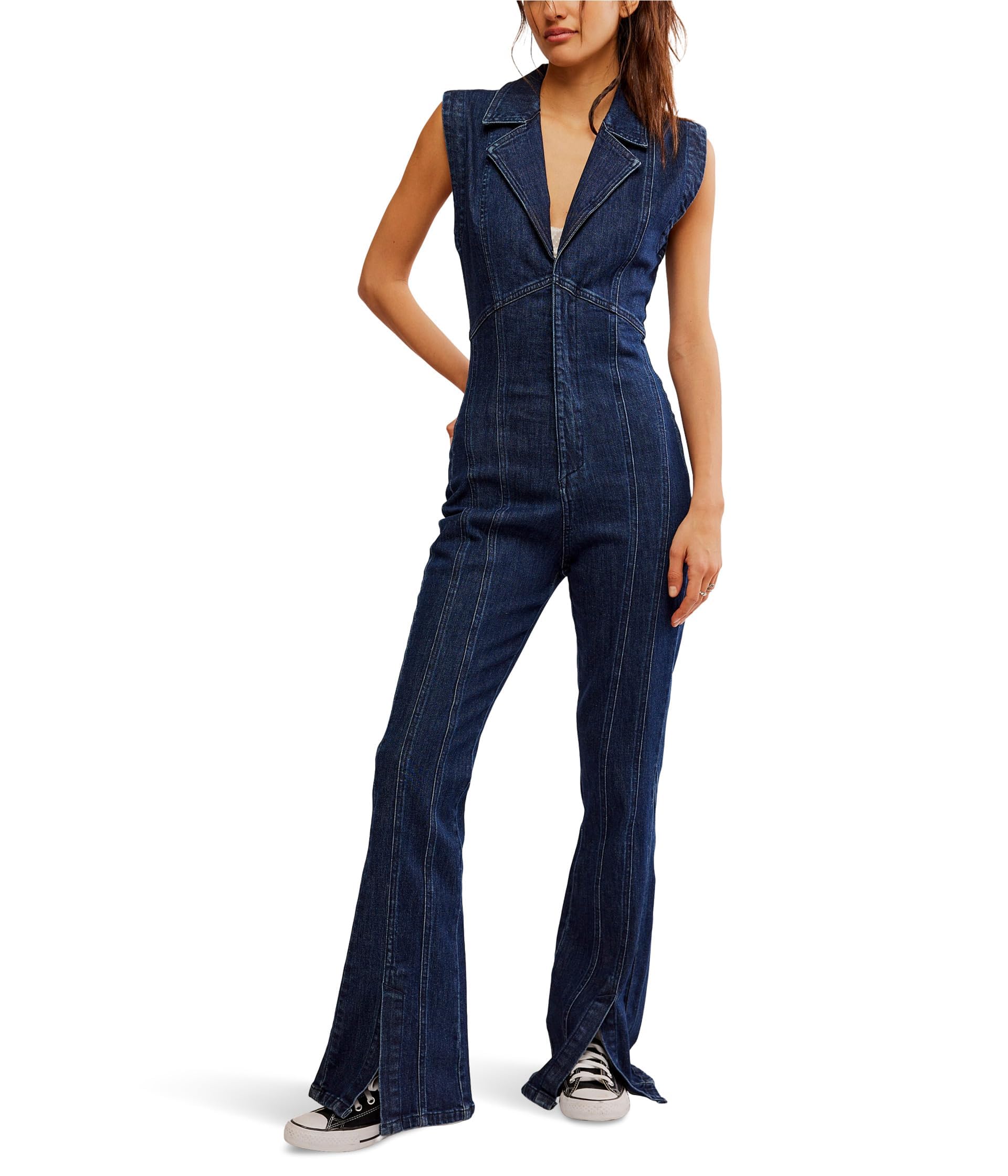 Crvy Ring the Alarm One-piece combinaison denim dos flatteur - 4