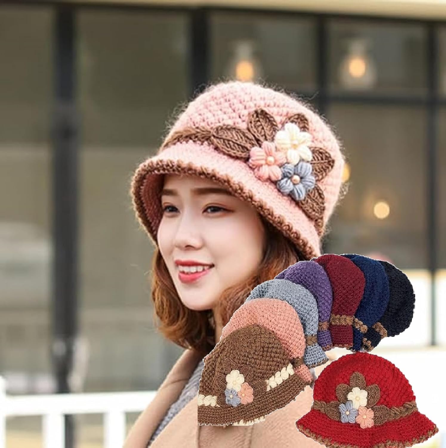 Amazon.com: Ujicde Women Winter Hats, French Thicken Women display picture 1