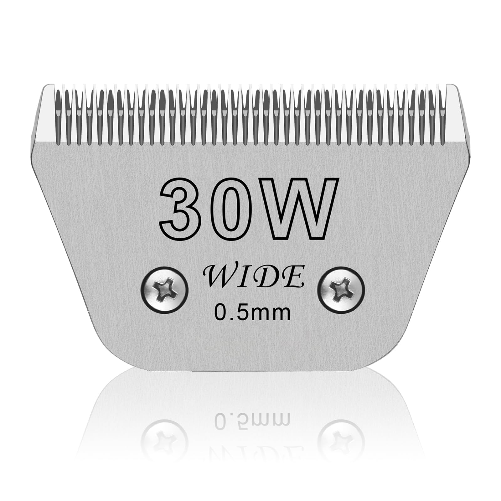 Lame Rimovibili Larghe 30W per la toelettatura degli Animali Domestici,compatibili con tosatrici Andis,Oster A5,Wahl KM10/Moser 45/Masterclip A5,Lunghezza di Taglio 0,5 mm (1/50 di Pollice)