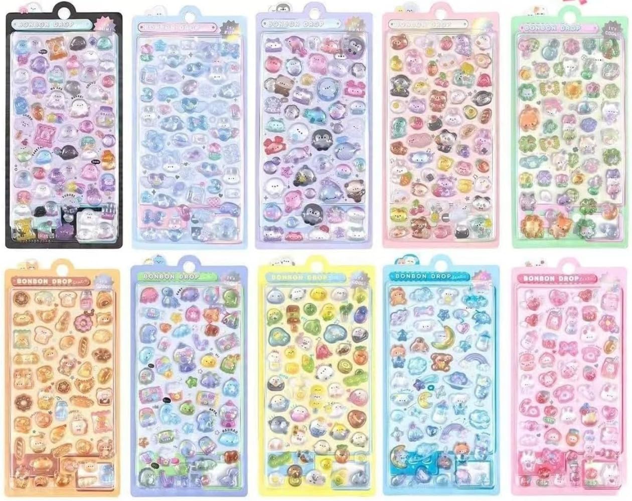 Amazon | シール 可愛い 3D浮き彫りステッカー 10枚セット かわいい