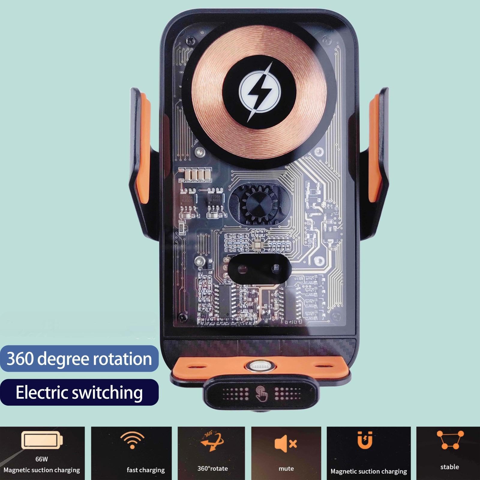 Soporte Movil Coche para Nissan Juke 2019-2023, Soporte para teléfono de Coche, Base Fija para teléfono móvil (Base y Soporte 2)