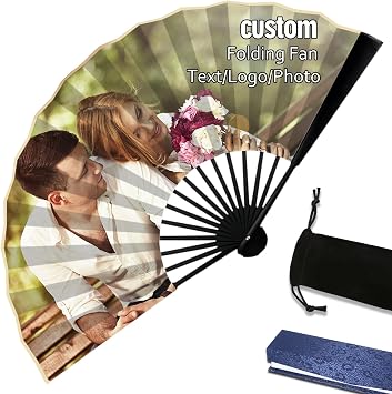 Custom Photo Hand Fan, Double-Sided Personalized Paper Fan