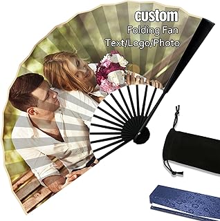 Personalisierter Fotofächer – Individuell gestalteter Bambus-Faltfächer für Hochzeiten, Junggesellinnenabschiede, Geburtstagsfeiern, Babypartys und Abschlussfeiern. Dekoration und Dekoration