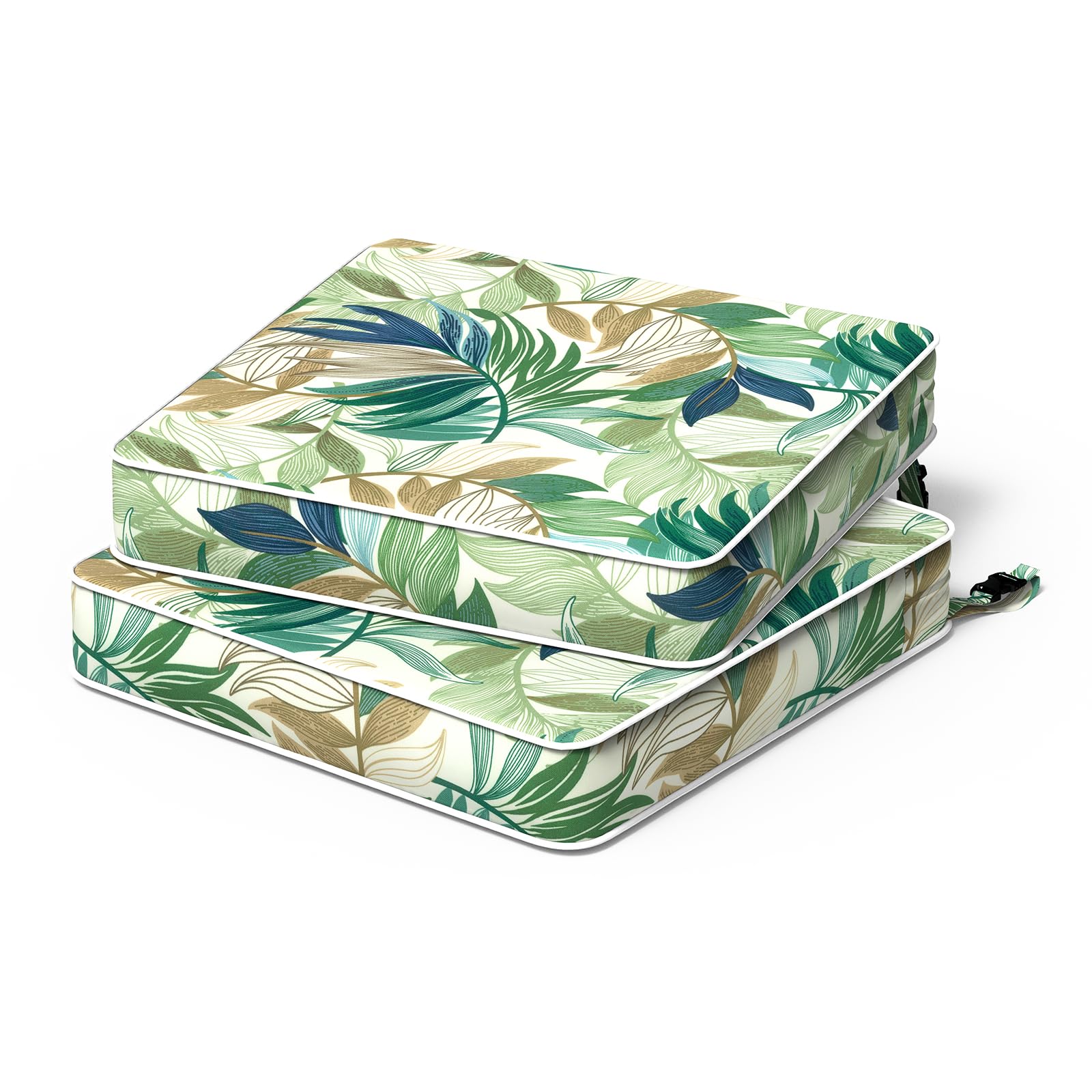 TWLEAR Patio Chair Cushions 19 x 19 x 3 Inch, Outdoor Cushions for Patio Furniture, Water Repellent Outdoor Seat Cushions with Straps Garden Sofa