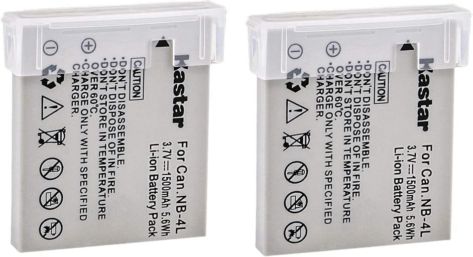 Kastar NB-4L Battery 2-Pack Replacement for Canon PowerShot SD30, SD40, SD200, SD300, SD400 SD430 SD450, SD600 SD630, SD750 SD780, SD940 SD960, SD1000 SD1100 SD1400, TX1, ELPH 100 300 310 331 VIXIA
