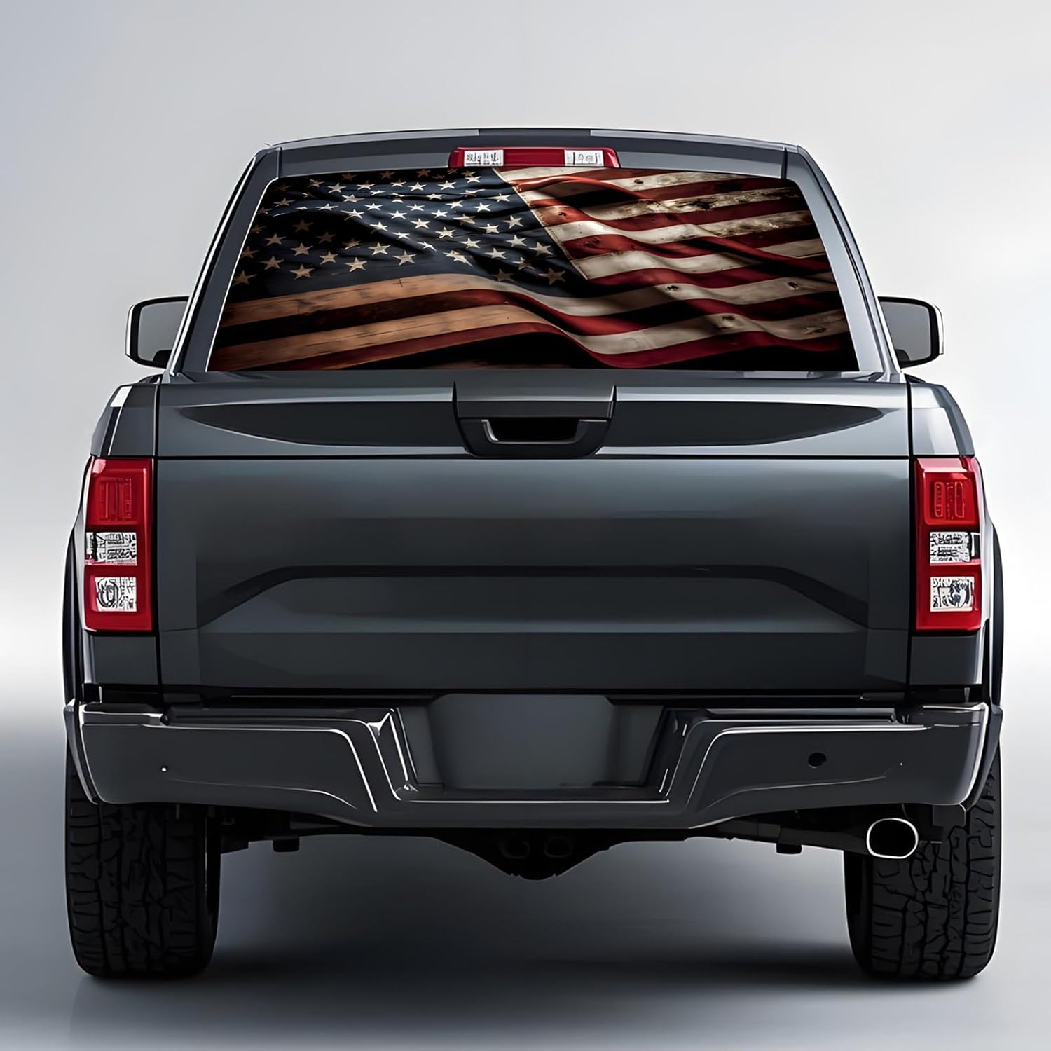 65x22 in Back Window Decals for Trucks - American Flag Window Decal Rear Window Decals for Truck Decor, Creative Truck Rear Window Decal for Personalized Decoration - AFD-17-R