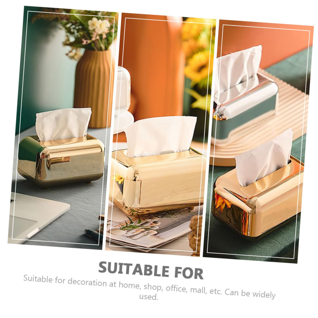 Alipis Elegant Desktop Tissue Box Stylish Tissue Storage Case for Household Use for Living Room and Dining Room Decor Plastic Tissue Organizer