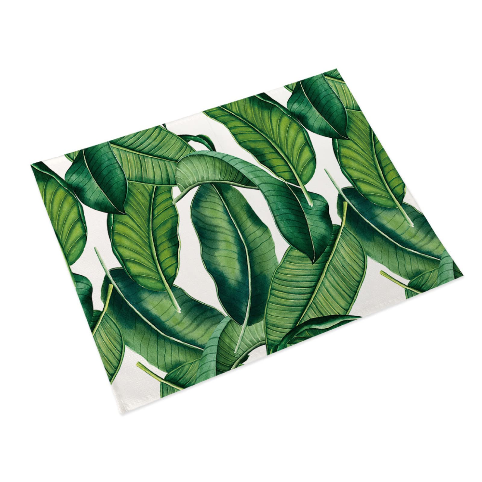 Manteles Individuales Hojas De Palma Mantel Individual Algodón y Lino Lavable Salvamanteles Individuales Resistente al Calor Bajoplatos Individuales Mesa Tapetes para Mesa 30x45 6 Pcs