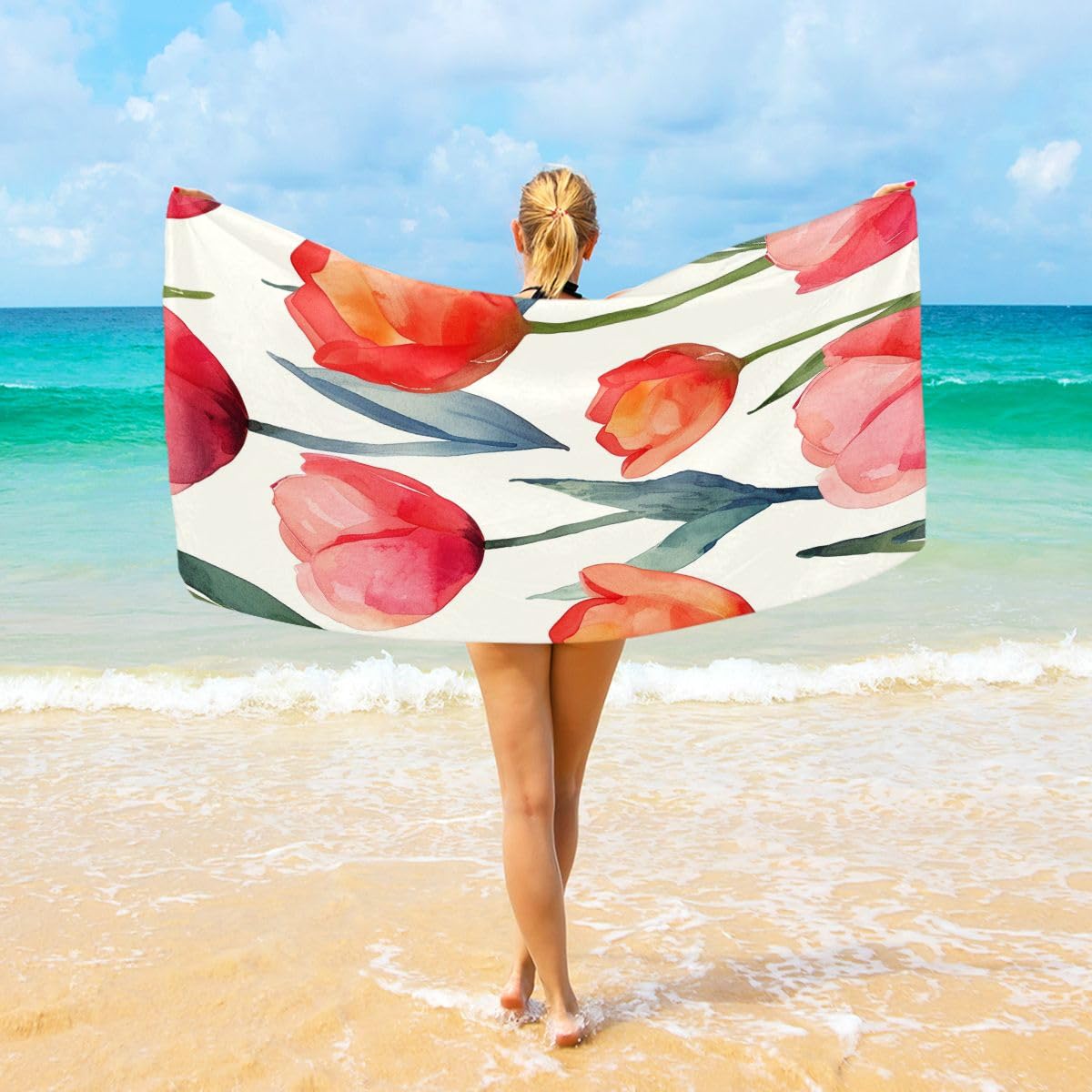 Toalla De Playa Roja Toalla De Viaje Premium Toallas Baño Secado Rápido Toallas De Sauna para Gimnasio Natación Camping 80X130CM